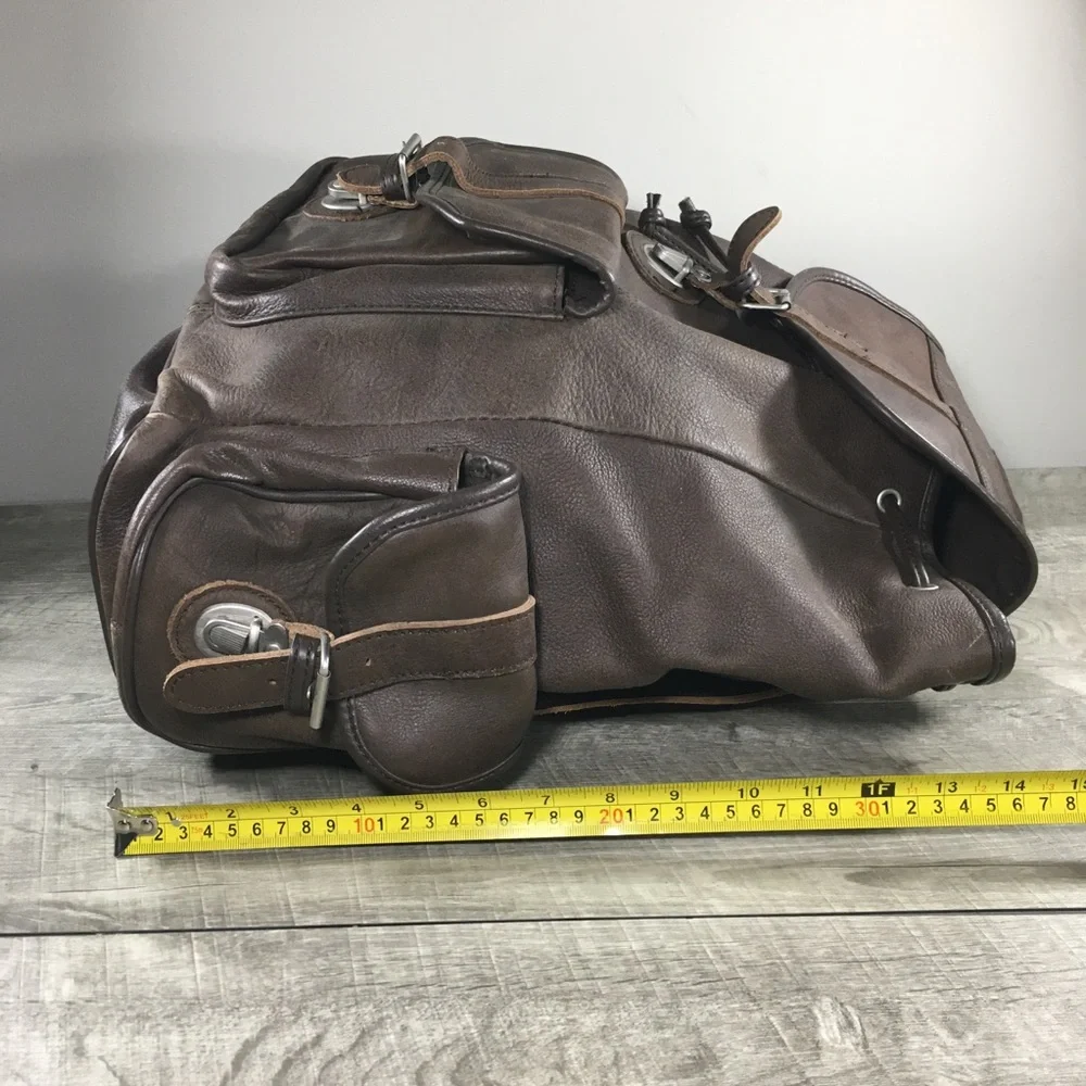 Classic Brown Leather Men's Backpack